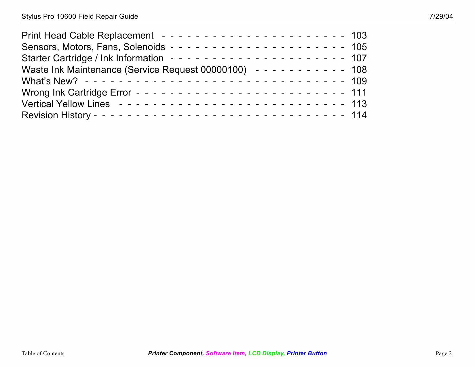 EPSON StylusPro 10600 Field-Repair-Guide Service Manual-2